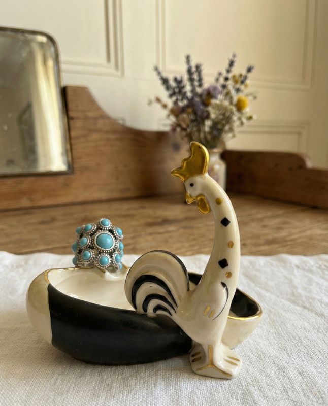 Vintage ring met blauwe stenen