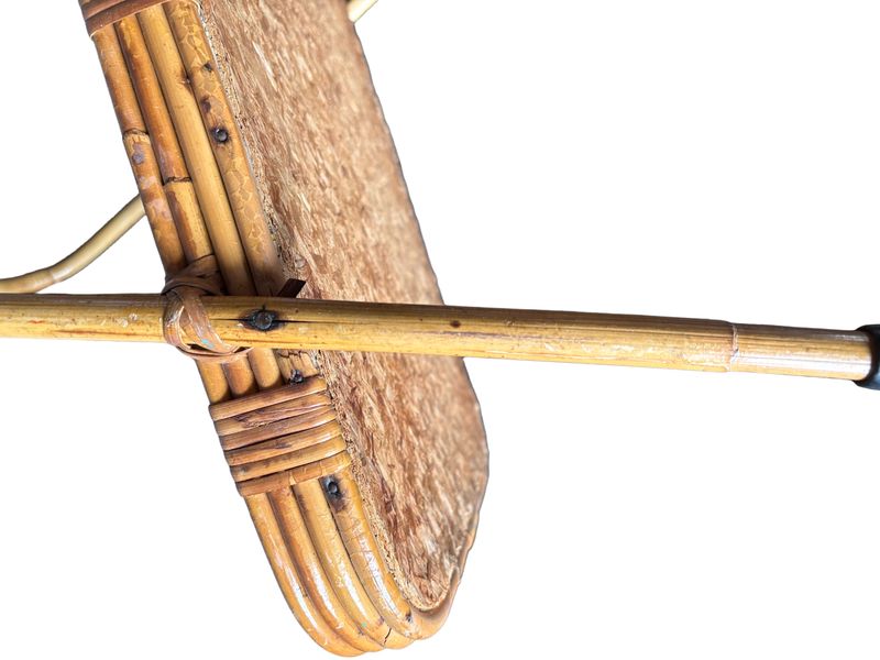 Vintage rotan dienblad op pootjes