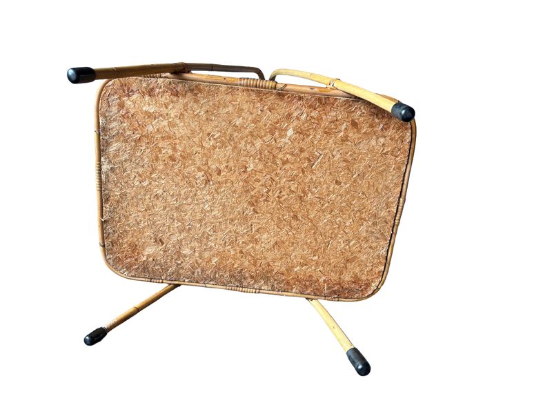 Vintage rotan dienblad op pootjes