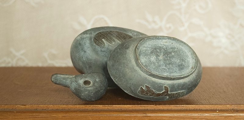 Vintage tinnen eenden doosjes (Set van 5). Hong Kong Pewter