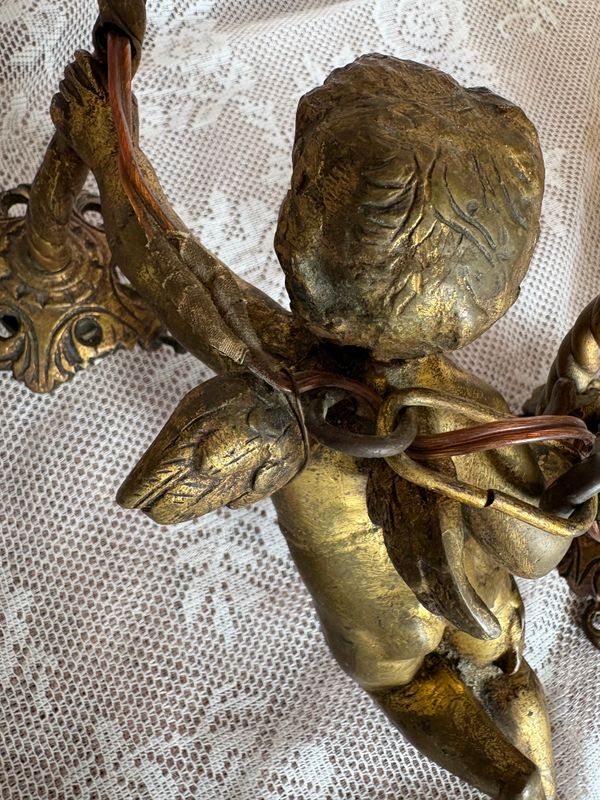 Franse putto hanglamp, Belle Époque