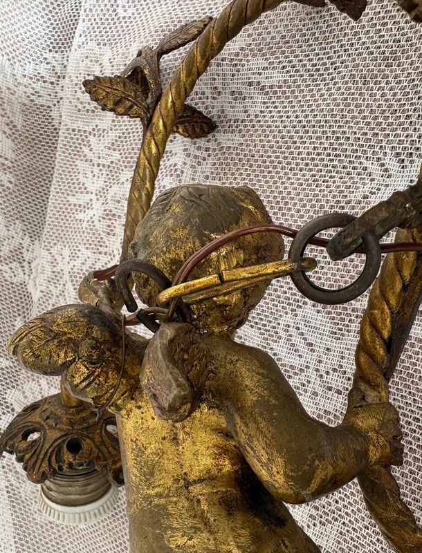 Franse putto hanglamp, Belle Époque