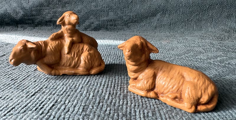 Kerstgroep 9-delig, kerststal beeldjes in terracotta look