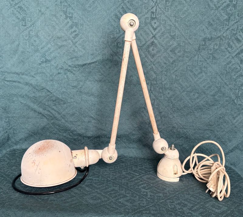 Jieldé Standard werklamp twee armen, ronde reflector met greepring